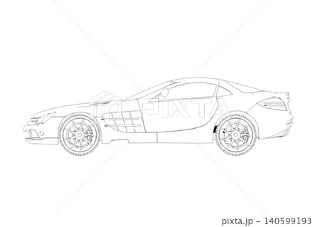 car outline drawing, sketch, contour image car outline drawing, sketch, contour image 140599193