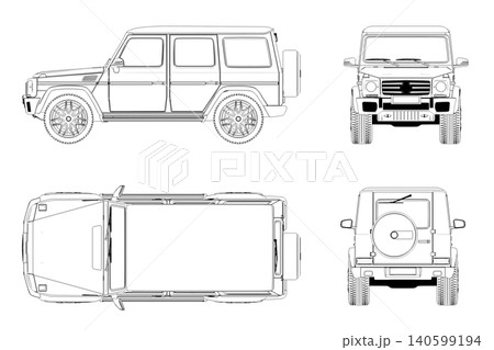 car outline drawing, sketch, contour image car outline drawing, sketch, contour image 140599194