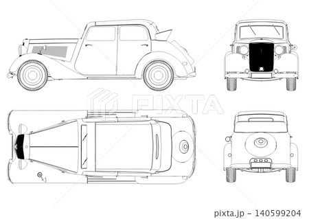 car outline drawing, sketch, contour image car outline drawing, sketch, contour image 140599204
