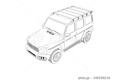 car outline drawing, sketch, contour image car outline drawing, sketch, contour image 140599210