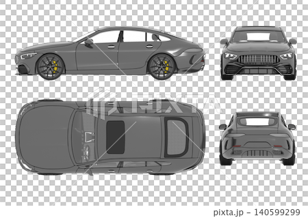car isolated on transparent background, 3d illustration, cg render car isolated on transparent background, 3d illustration, cg render 140599299