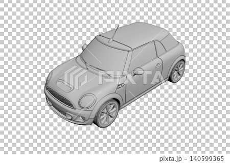 car isolated on transparent background, 3d illustration, cg render 140599365