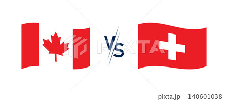 Canada Versus Switzerland Flags Graphic With Maple Leaf and Swiss Cross Canada Versus Switzerland Flags Graphic With Maple Leaf and Swiss Cross 140601038