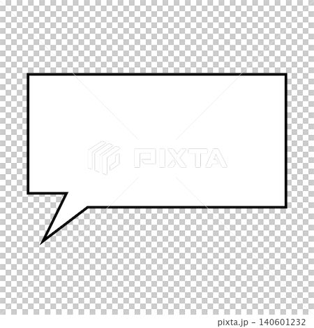 シンプルな横長四角の吹き出しイラスト(白背景) シンプルな横長四角の吹き出しイラスト(白背景) 140601232