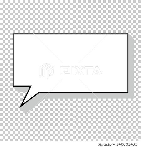シンプルな横長四角の吹き出しイラスト（白背景） 140601433