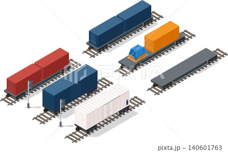 Container shipping car for freight train Container shipping car for freight train 140601763