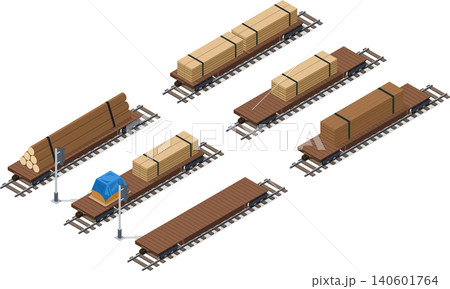 Forestry flatbed shipping car for freight train Forestry flatbed shipping car for freight train 140601764