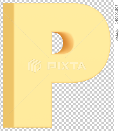 3D材質_字母_P_黃色 3D材質_字母_P_黃色 140601807