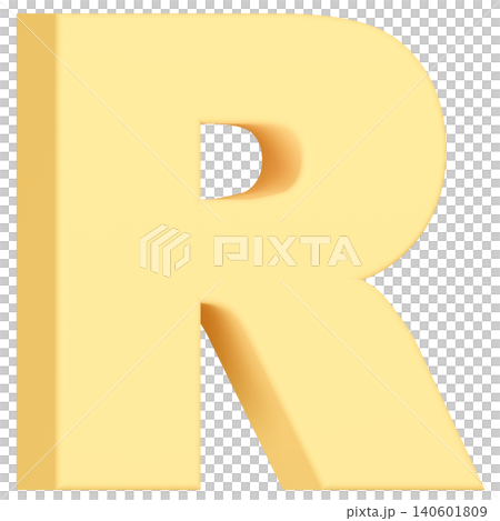 3D Material_Alphabet_R_Yellow 3D Material_Alphabet_R_Yellow 140601809