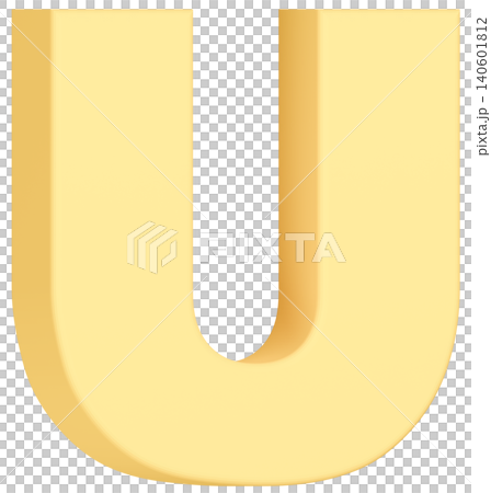 3D材質_字母_U_黃色 3D材質_字母_U_黃色 140601812