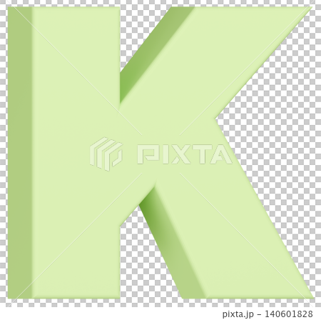 3D Material_Alphabet_K_Light Green 3D Material_Alphabet_K_Light Green 140601828