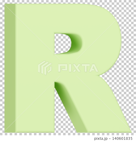 3D Material_Alphabet_R_Light Green 3D Material_Alphabet_R_Light Green 140601835