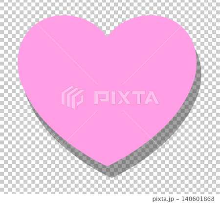 A pink heart with a shadow in the bottom right corner, which can be used as a background or icon base. 140601868
