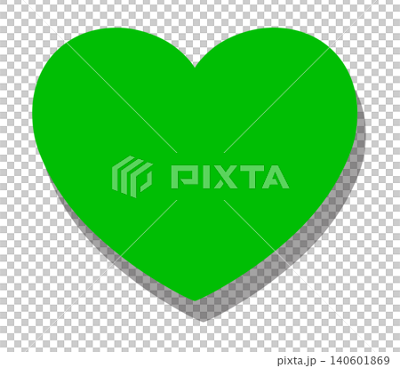 A green heart with a shadow in the bottom right corner, which can be used as a background or icon base. 140601869