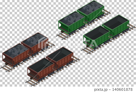 Coal freight train carriage set Coal freight train carriage set 140601878