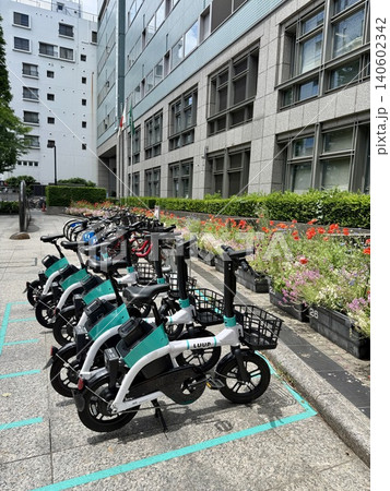 レンタサイクル設置風景 レンタサイクル設置風景 140602342