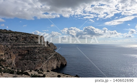 Rocky coast and the Mediterranean Sea with small yachts sailing Rocky coast and the Mediterranean Sea with small yachts sailing 140602690