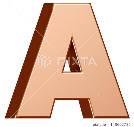 3D素材_アルファベット_A_金 140602786