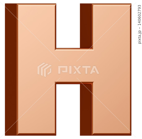 3D素材_アルファベット_H_金 3D素材_アルファベット_H_金 140602793