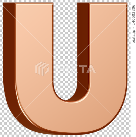 3D Material_Alphabet_U_Gold 3D Material_Alphabet_U_Gold 140602806
