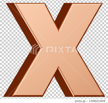3D材質_字母_X_金色 140602809