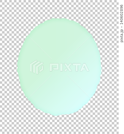 A round, elongated shape with a hand-drawn, watercolor-style design in mint green and light blue - a stylish and cute decorative element. A round, elongated shape with a hand-drawn, watercolor-style design in mint green and light blue - a stylish and cute decorative element. 140602896