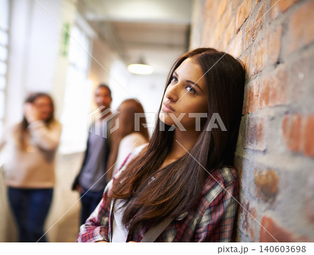 Young woman, student and thinking of education in hallway and planning for exam in university. Scholarship, creative idea or learner with plan for assignment or college test in corridor and solution Young woman, student and thinking of education in hallway and planning for exam in university. Scholarship, creative idea or learner with plan for assignment or college test in corridor and solution 140603698