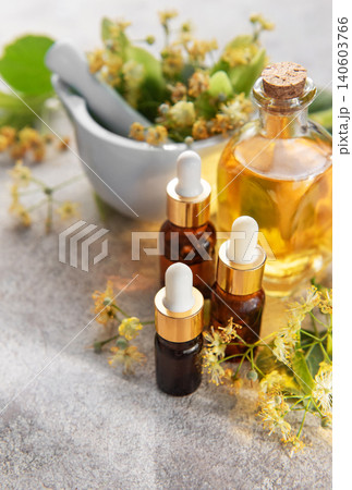 Linden flower essential oil for natural aromatherapy treatment Linden flower essential oil for natural aromatherapy treatment 140603766