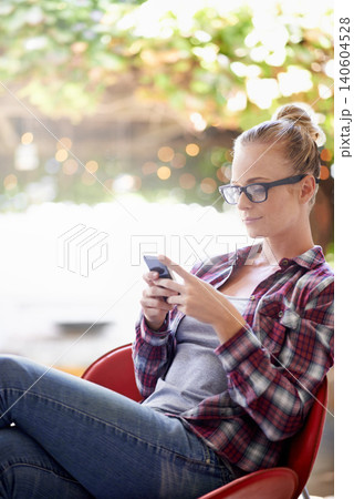 Woman, reading and online with phone outdoor for communication, social media and mobile chat with smile. Person, face and happy with smartphone for text message, internet scroll and email with bokeh Woman, reading and online with phone outdoor for communication, social media and mobile chat with smile. Person, face and happy with smartphone for text message, internet scroll and email with bokeh 140604528
