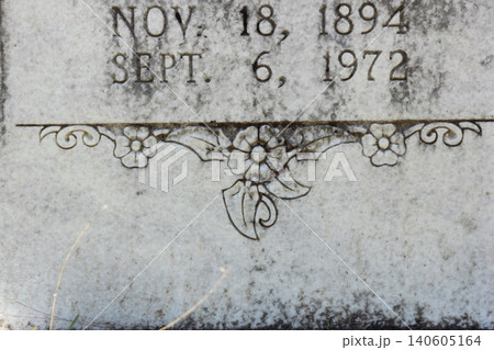 Close up of Historic Headstone in Rural East TX Cemetery 140605164
