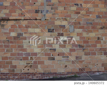 Close-up Building Detail Historical Brick Wall Located in Rural Texas Close-up Building Detail Historical Brick Wall Located in Rural Texas 140605372