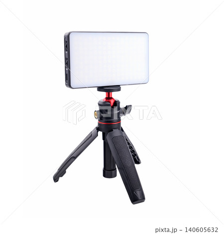 video light on an extendable tripod stand video light on an extendable tripod stand 140605632
