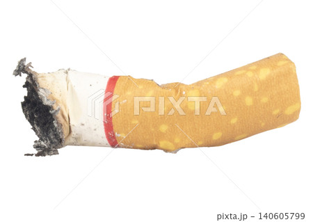 cigarette butt isolated on white background. 140605799