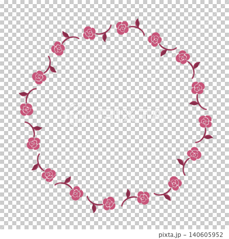 Rose flower wreath frame illustration, rose pink Rose flower wreath frame illustration, rose pink 140605952