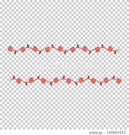 Red line illustration of a rose flower Red line illustration of a rose flower 140605953