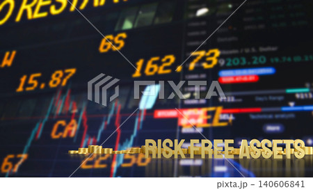 Gold Risk Free Assets In A Secure Investment Market 3d render. Gold Risk Free Assets In A Secure Investment Market 3d render. 140606841