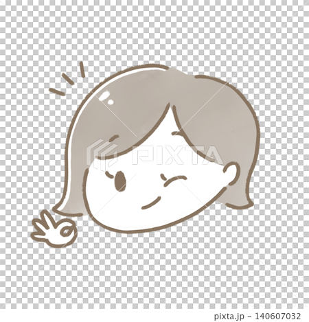 Illustration of a woman making an OK sign 140607032