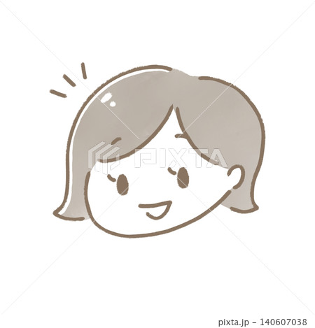 笑顔のシンプルでかわいい女性のイラスト 笑顔のシンプルでかわいい女性のイラスト 140607038