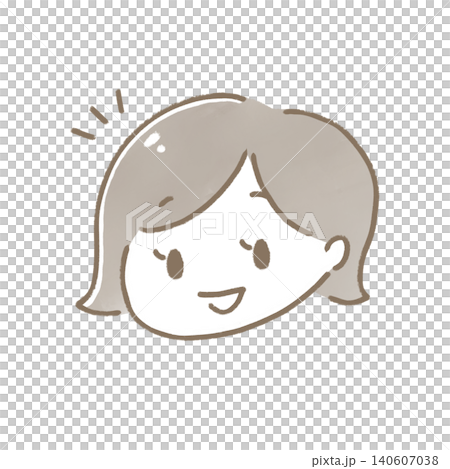 笑顔のシンプルでかわいい女性のイラスト 笑顔のシンプルでかわいい女性のイラスト 140607038