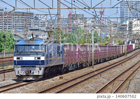 東海道本線 相模貨物 JR貨物 EF210-308(吹田) 東海道本線 相模貨物 JR貨物 EF210-308(吹田) 140607502