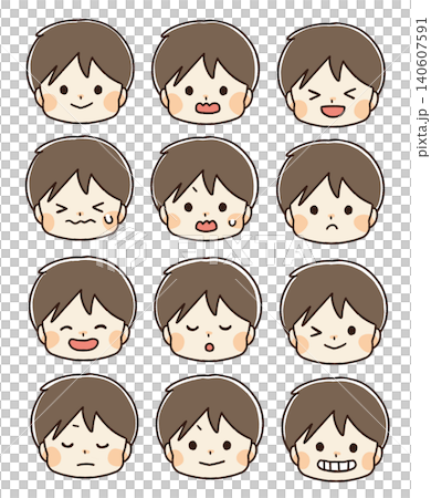Children's facial expression icon set Children's facial expression icon set 140607591