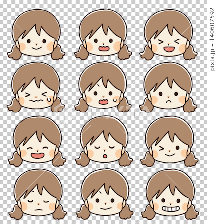 Children's facial expression icon set Children's facial expression icon set 140607592