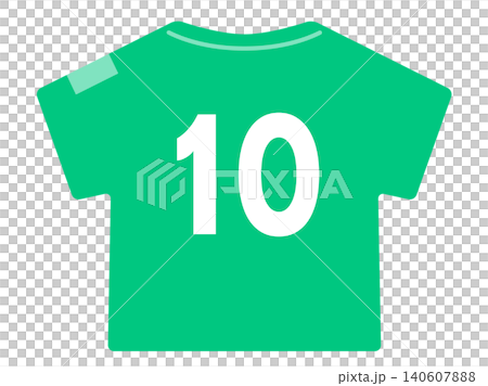 Illustration of a green soccer jersey with the number 10 / Vector material Illustration of a green soccer jersey with the number 10 / Vector material 140607888