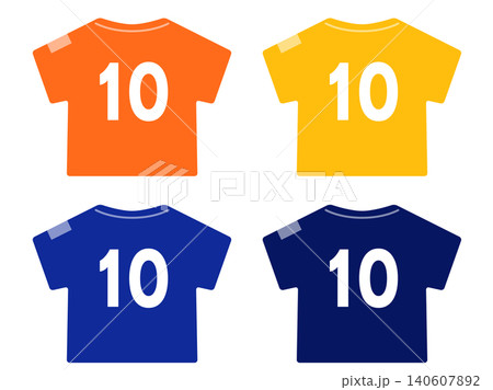 サッカースポーツ背番号10のユニフォームイラストセット/ベクター素材 サッカースポーツ背番号10のユニフォームイラストセット/ベクター素材 140607892