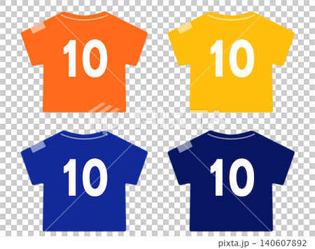 サッカースポーツ背番号10のユニフォームイラストセット/ベクター素材 サッカースポーツ背番号10のユニフォームイラストセット/ベクター素材 140607892
