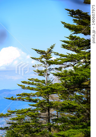 高原から見下ろす山並みと青空 高原から見下ろす山並みと青空 140607975