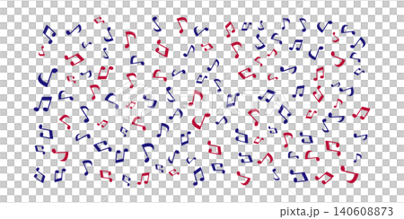 Playful red and blue musical notes scattered across create a joyful, festive pattern perfect for music-themed designs, invitations, posters, and decorative projects Playful red and blue musical notes scattered across create a joyful, festive pattern perfect for music-themed designs, invitations, posters, and decorative projects 140608873