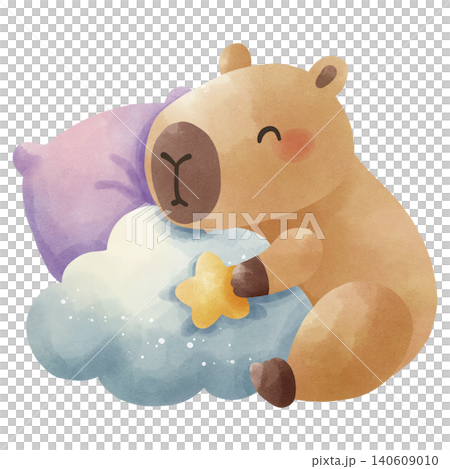 Cozy pillows and blanket with star patterns, watercolor style. Bedtime, sleep, and sweet dreams concept. Cozy pillows and blanket with star patterns, watercolor style. Bedtime, sleep, and sweet dreams concept. 140609010