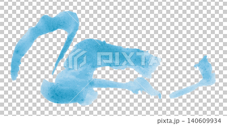 Light blue brush isolated on transparent background Light blue watercolor 140609934
