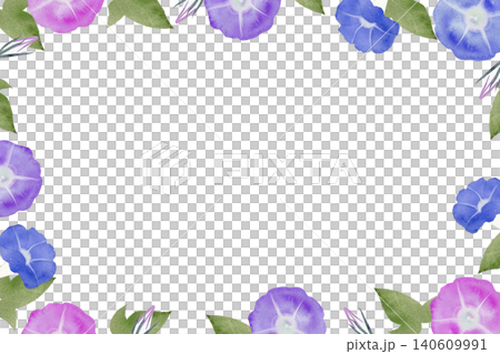 一幅手繪水彩牽牛花畫框 140609991